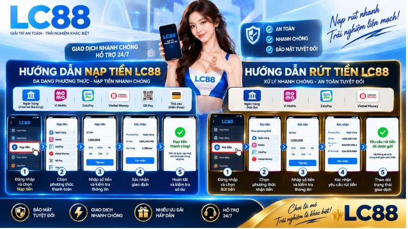 rút tiền LC88Hướng dẫn nạp và rút tiền LC88