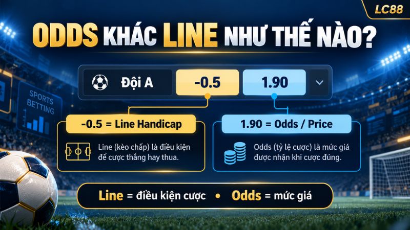 Odds khác line/kèo như thế nào?