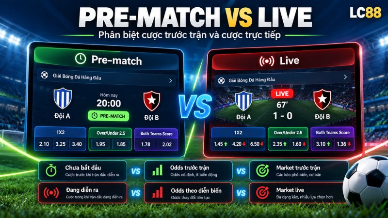 Odds pre-match có thay đổi không?
